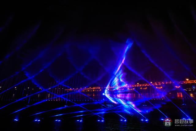 莒縣沭河濕地公園，上演激光水幕音樂噴泉，真是太棒了